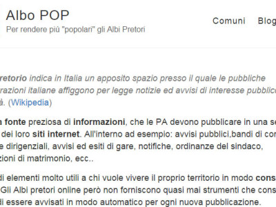 Innovazione: l’AlboPOP sbarca anche anche a Bologna e a Campobello di Licata